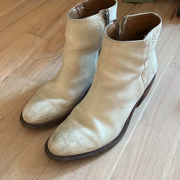 FRYE booties.  Size 9. Bone color. All leather. - Picture 2 of 7